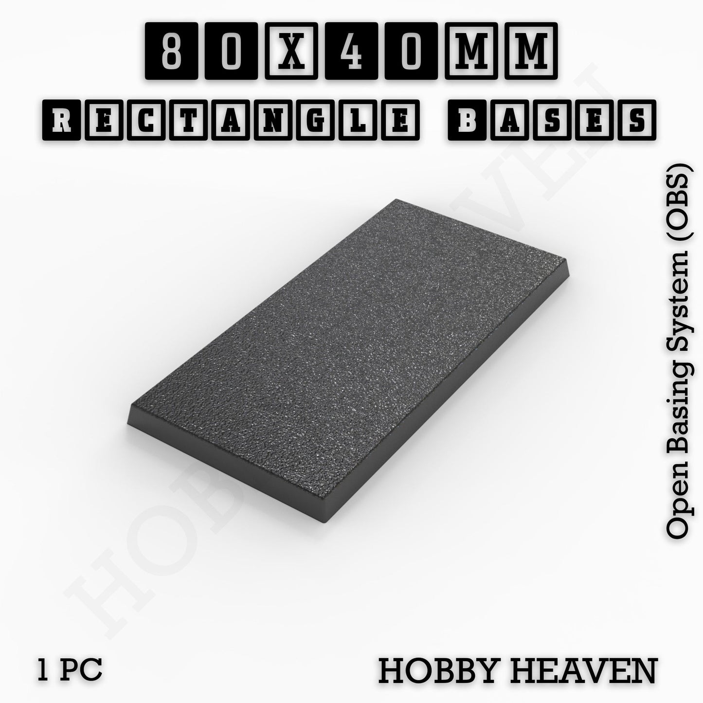Rectangle Bases Medium Sizes - 75x30mm to 125x40mm and up to 100x90mm Wide - 3D Print Tabletop Games