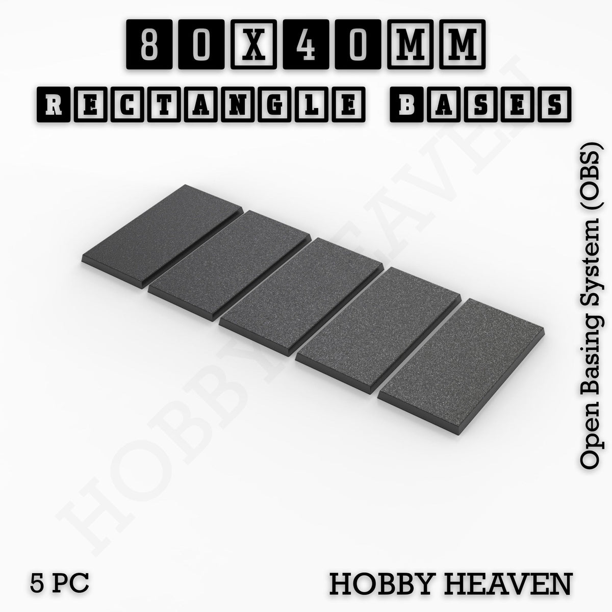 Rectangle Bases Medium Sizes - 75x30mm to 125x40mm and up to 100x90mm Wide - 3D Print Tabletop Games