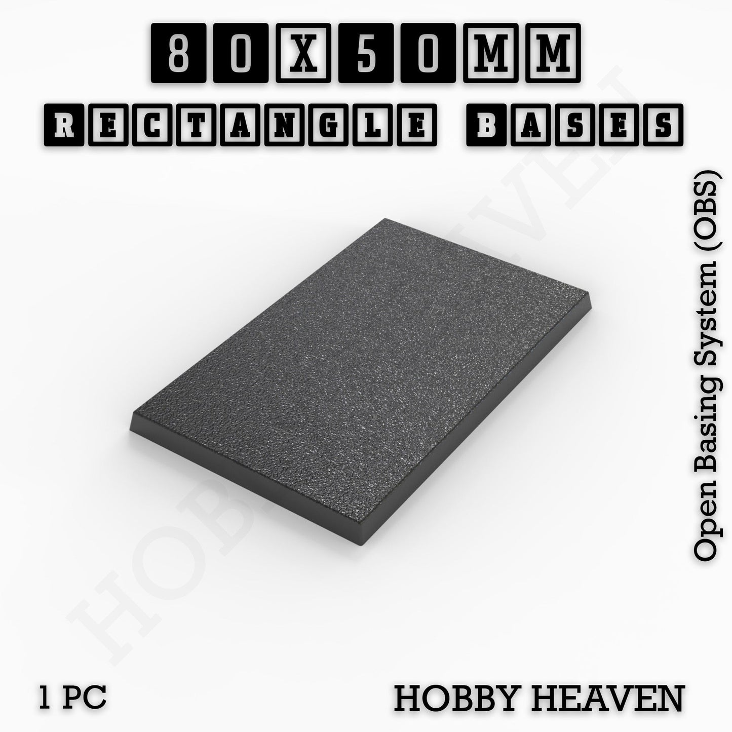 Rectangle Bases Medium Sizes - 75x30mm to 125x40mm and up to 100x90mm Wide - 3D Print Tabletop Games