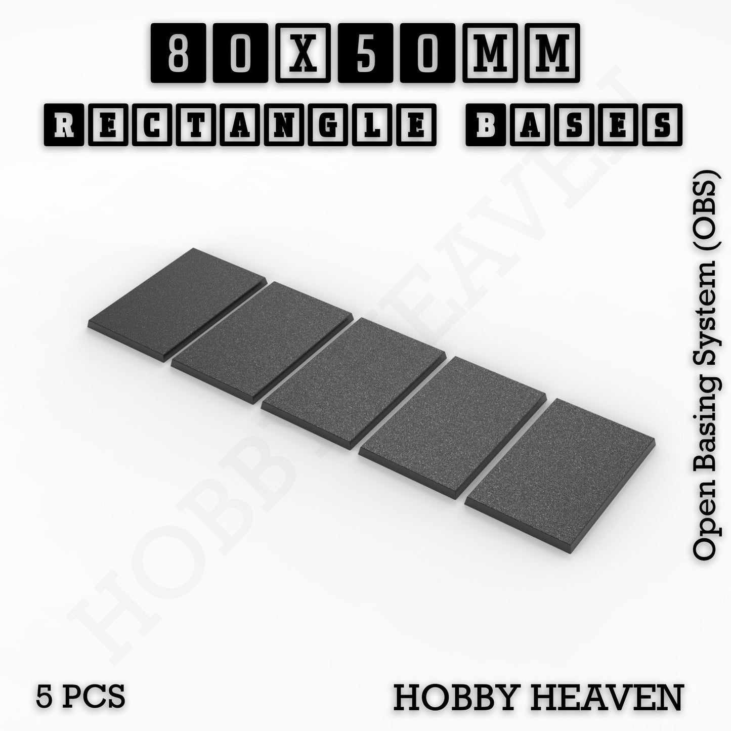 Rectangle Bases Medium Sizes - 75x30mm to 125x40mm and up to 100x90mm Wide - 3D Print Tabletop Games