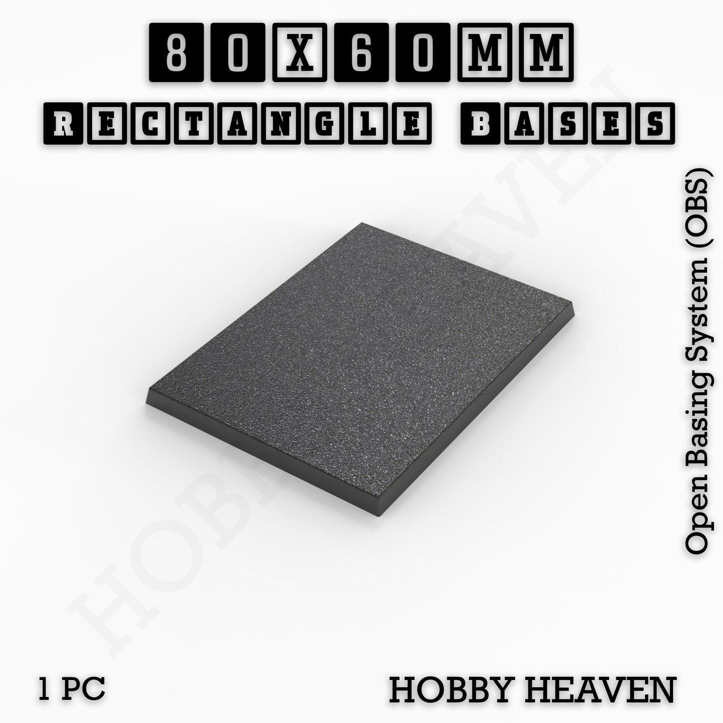Rectangle Bases Medium Sizes - 75x30mm to 125x40mm and up to 100x90mm Wide - 3D Print Tabletop Games
