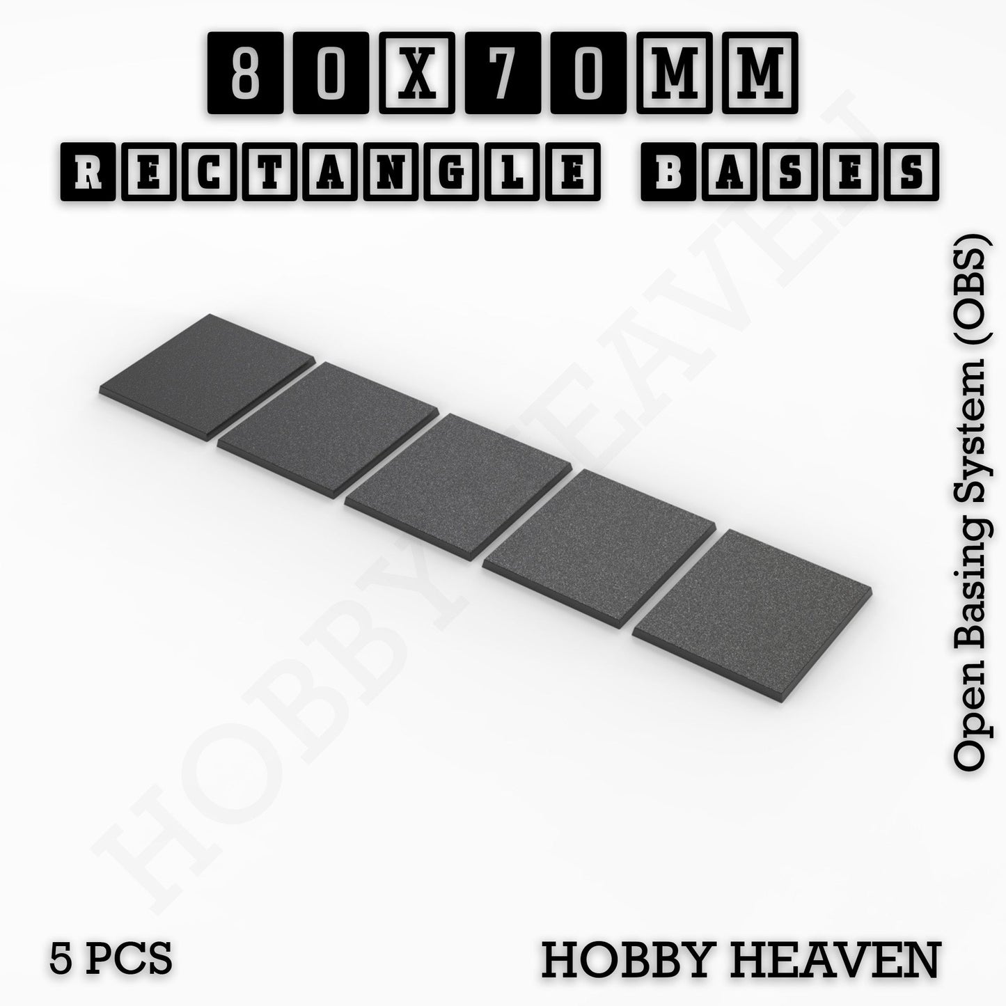 Rectangle Bases Medium Sizes - 75x30mm to 125x40mm and up to 100x90mm Wide - 3D Print Tabletop Games