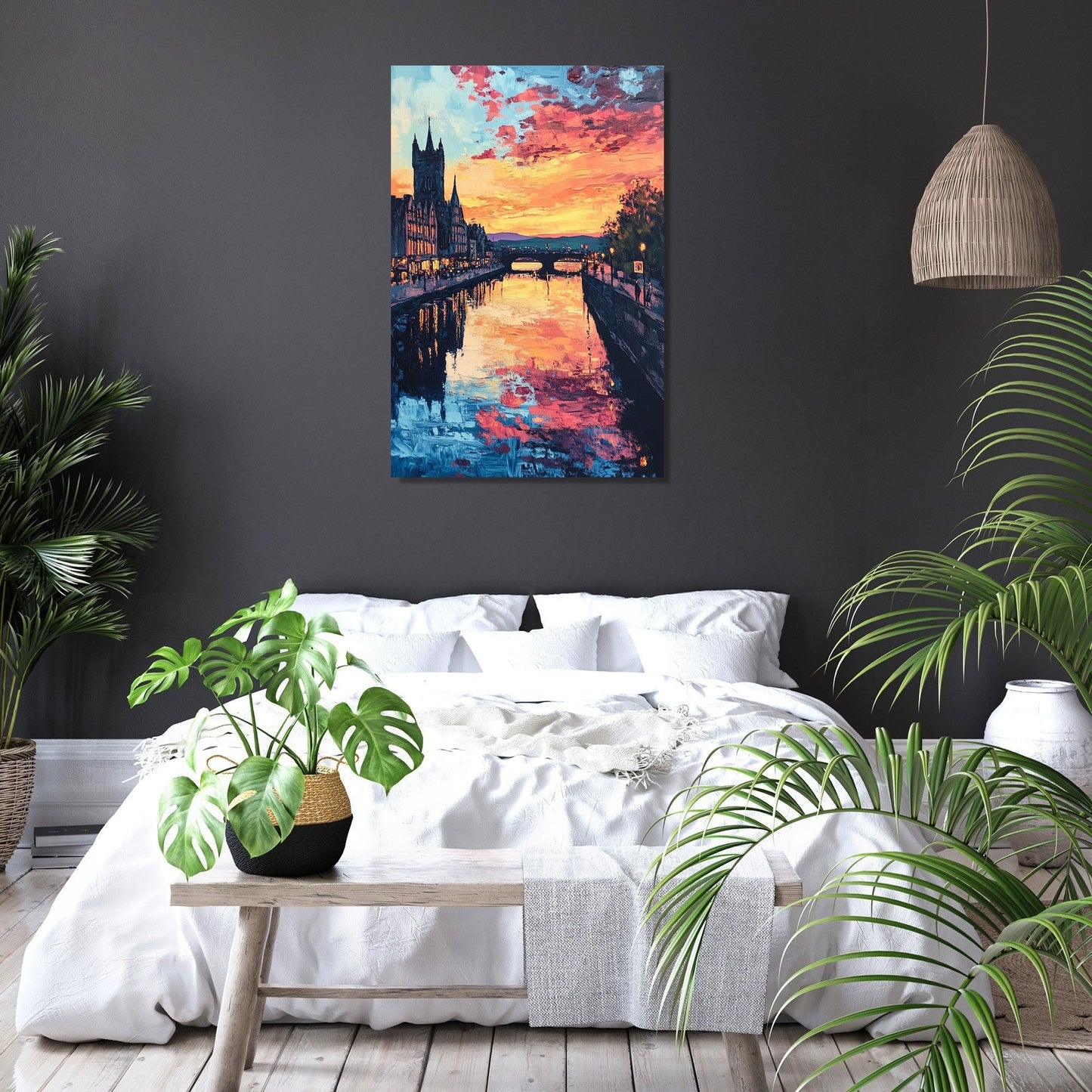 Nostalgic Sunset Over Inverness Canvas