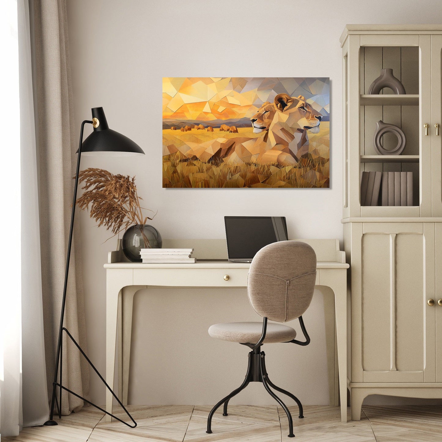 Geometric Lions Canvas