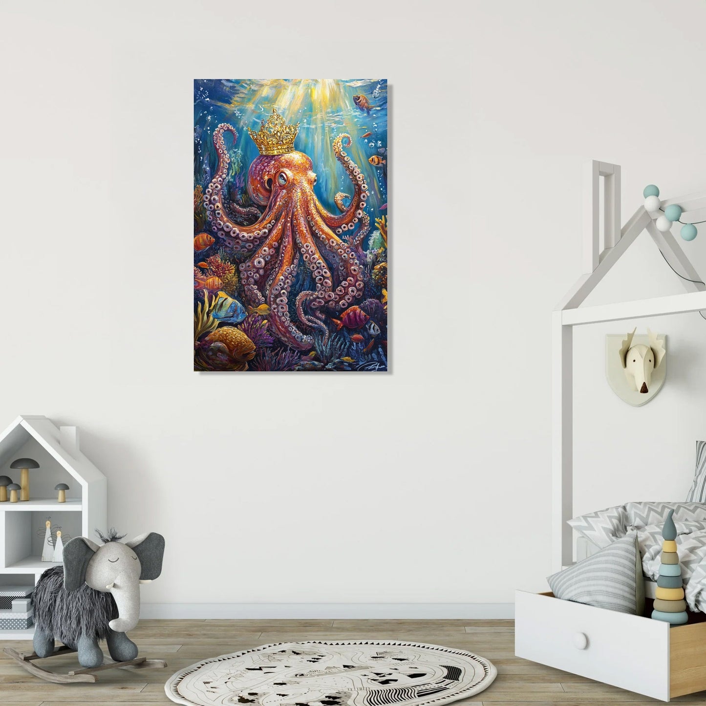 Ocean King Octopus Canvas