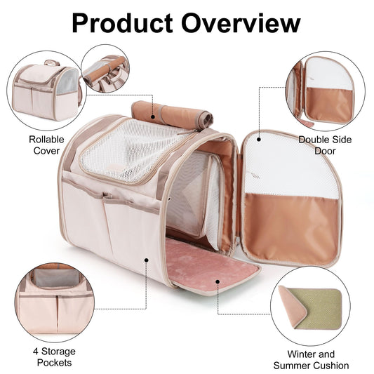 FUKUMARU Cat Backpack Carrier, Expandable, Pink