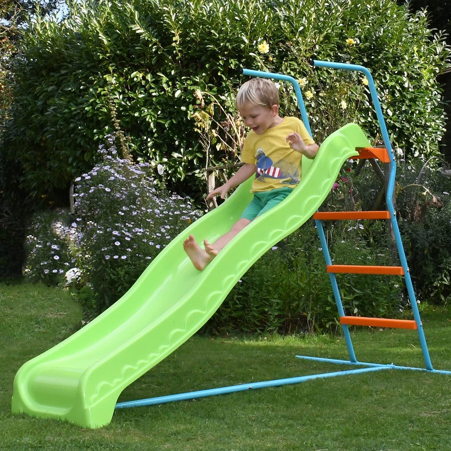 Children's Slide - Wavy - 1.85m - Freestanding - Green