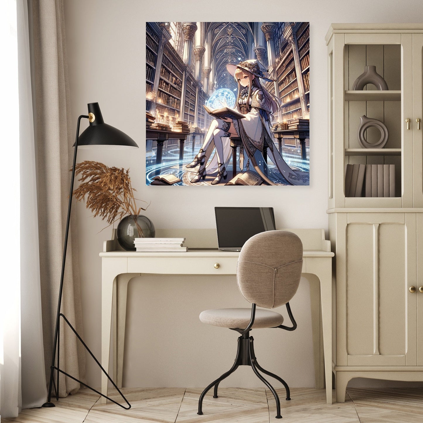 Mystical Library Guardian Canvas