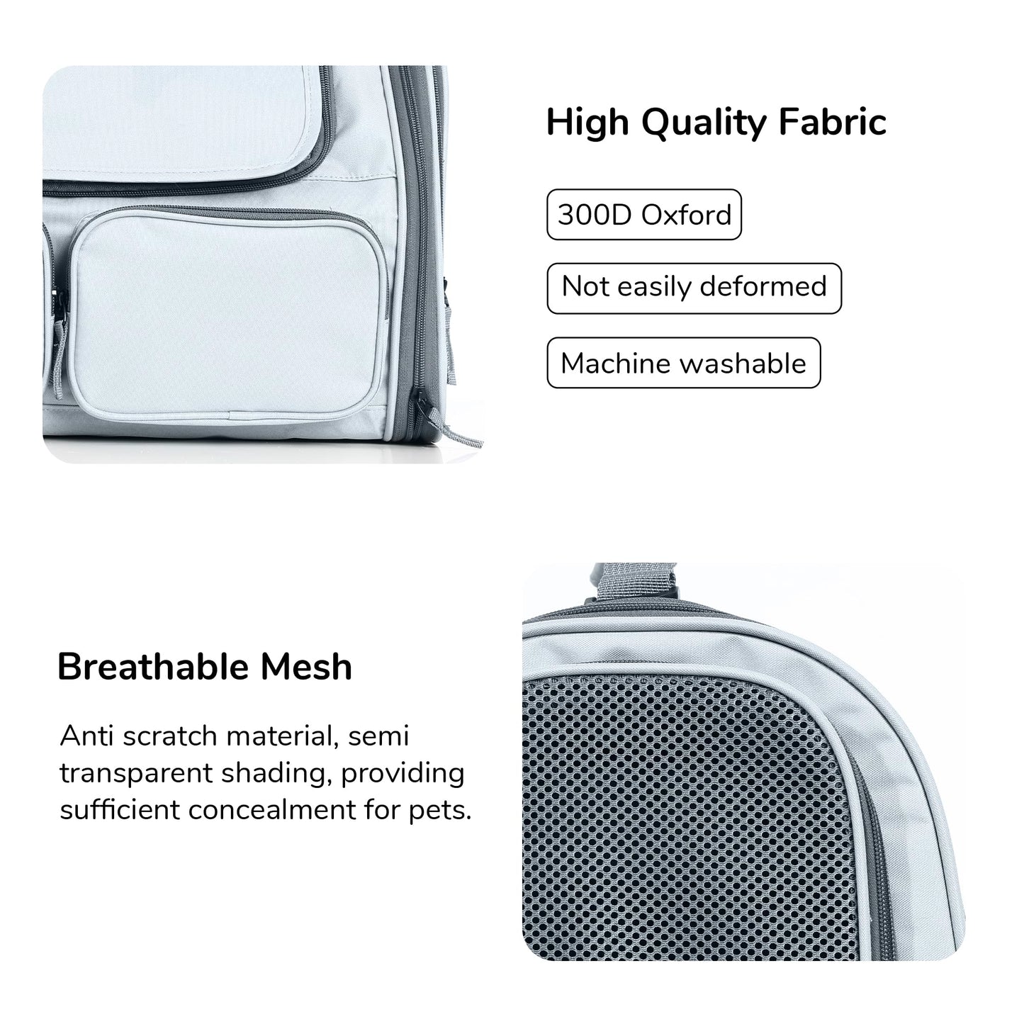 FUKUMARU Cat Carrier, Grey, Small