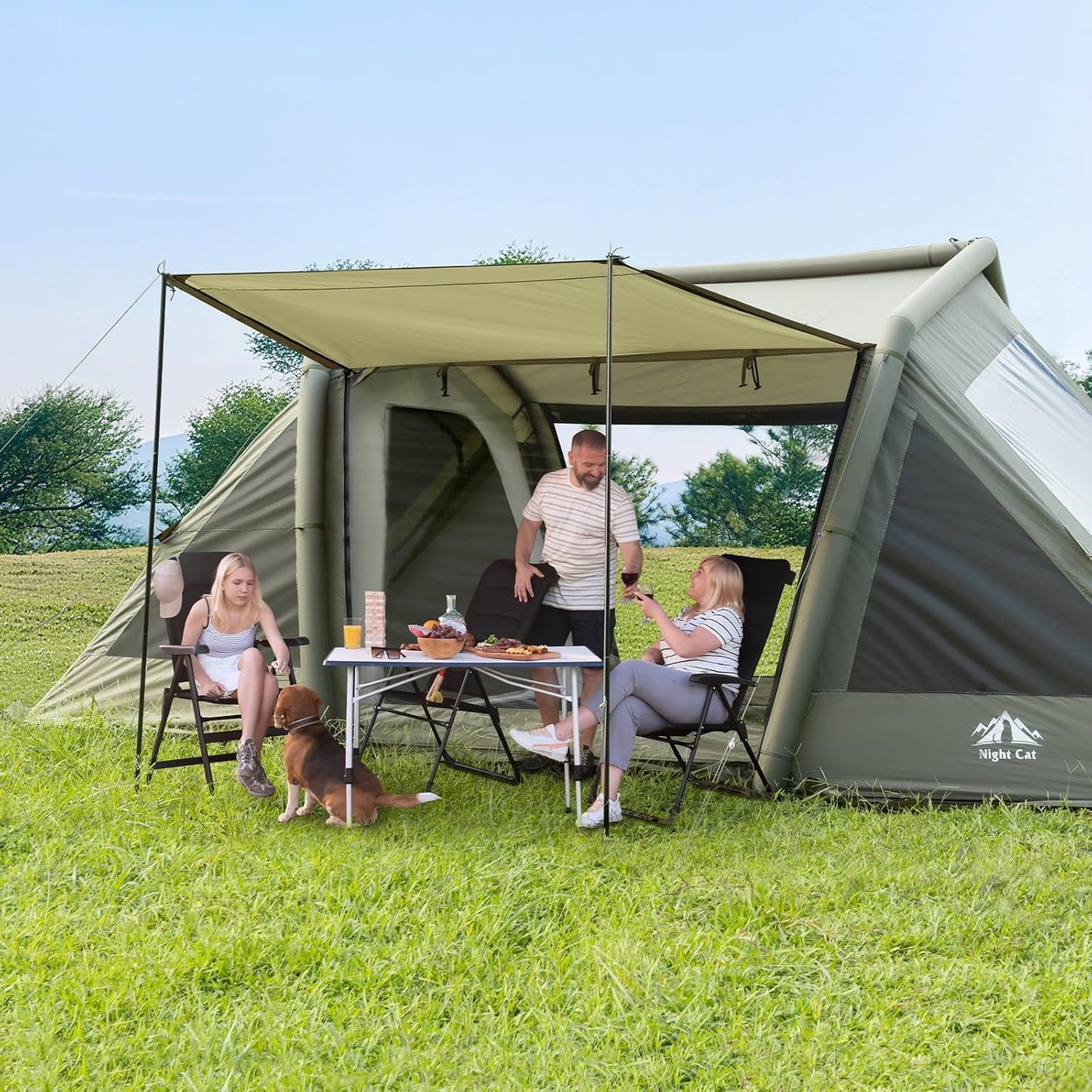 Night Cat 8 Man Inflatable Tent with 2 Bedrooms