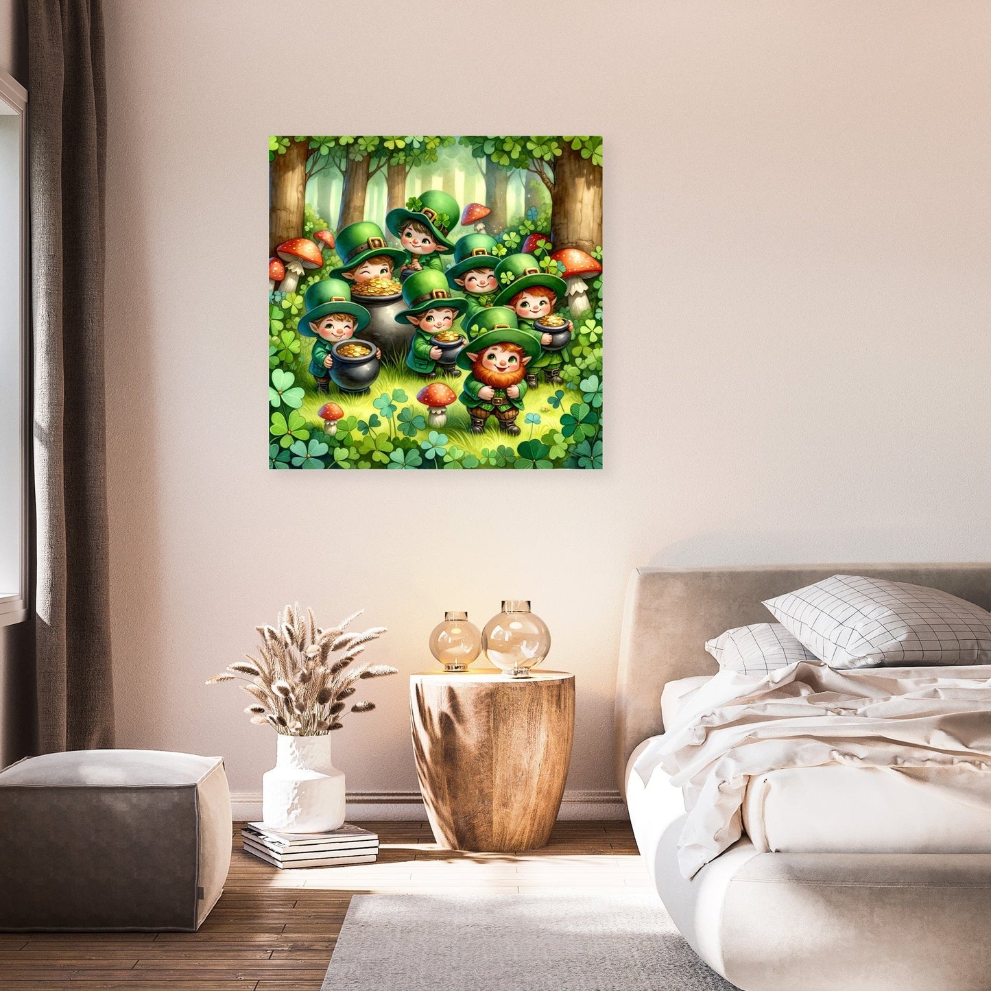 Clover Mischief Leprechauns Canvas