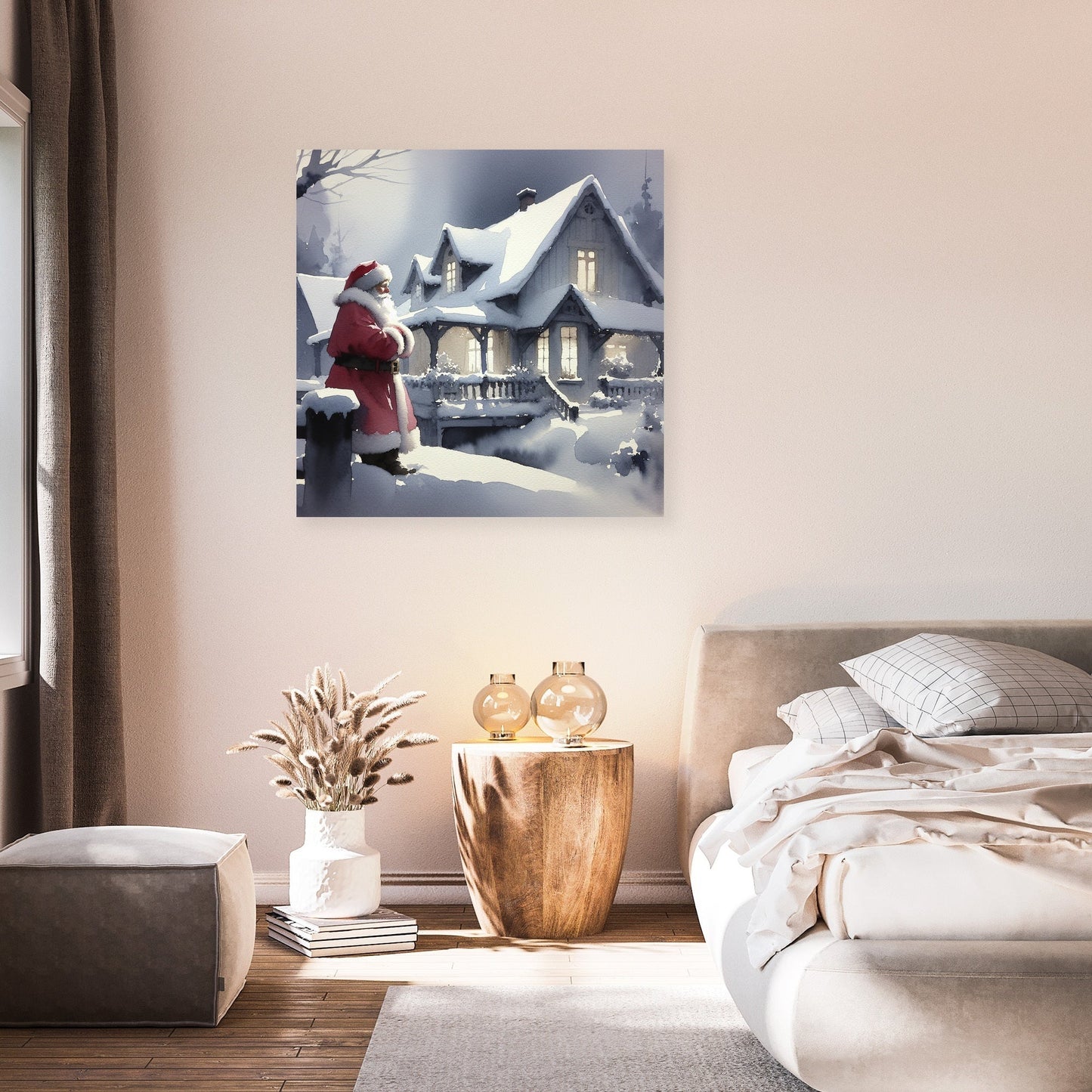 Sombre Santa's Silent Night Canvas