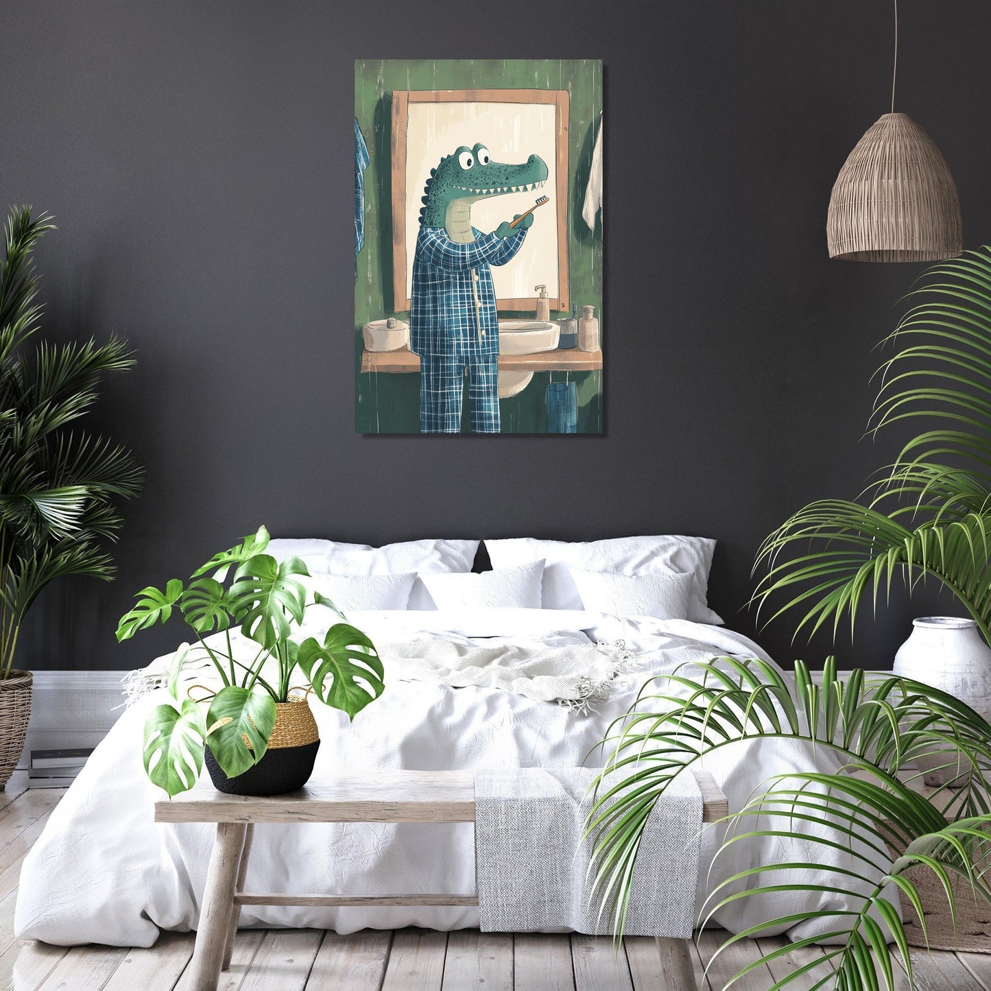 Alligator's Morning Routine Canvas
