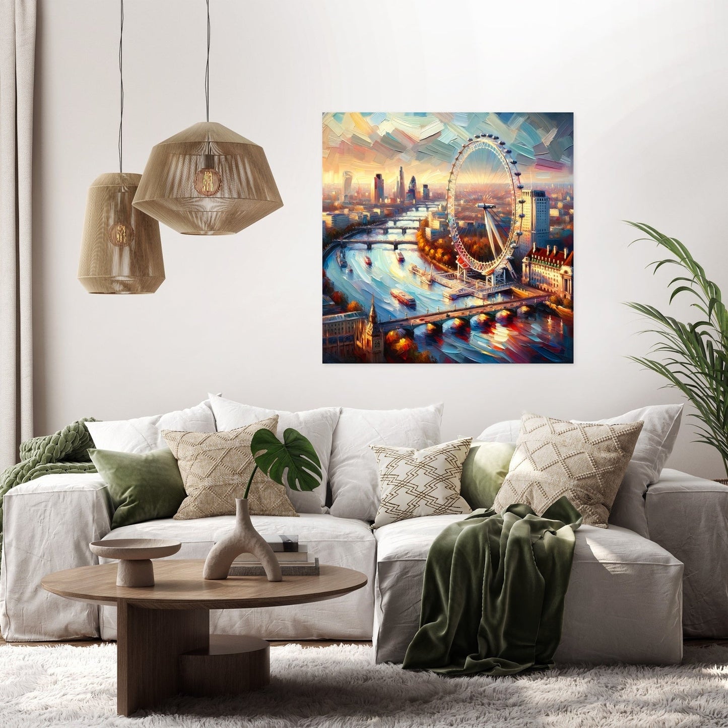 London Eye Impressionist Vista Canvas