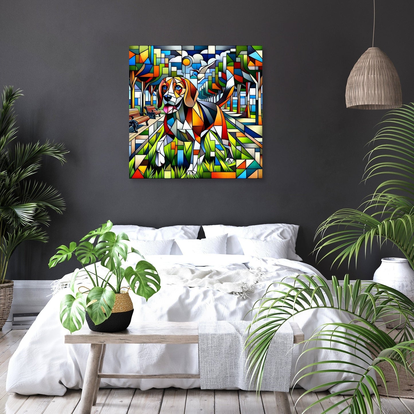 Cubist Canine Canvas