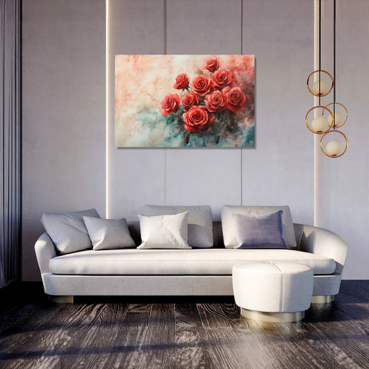 Crimson Rose Reverie Canvas