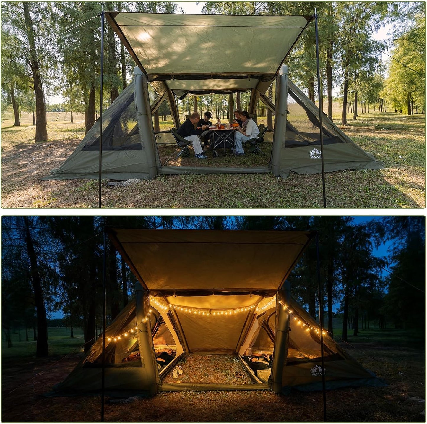 Night Cat 8 Man Inflatable Tent with 2 Bedrooms