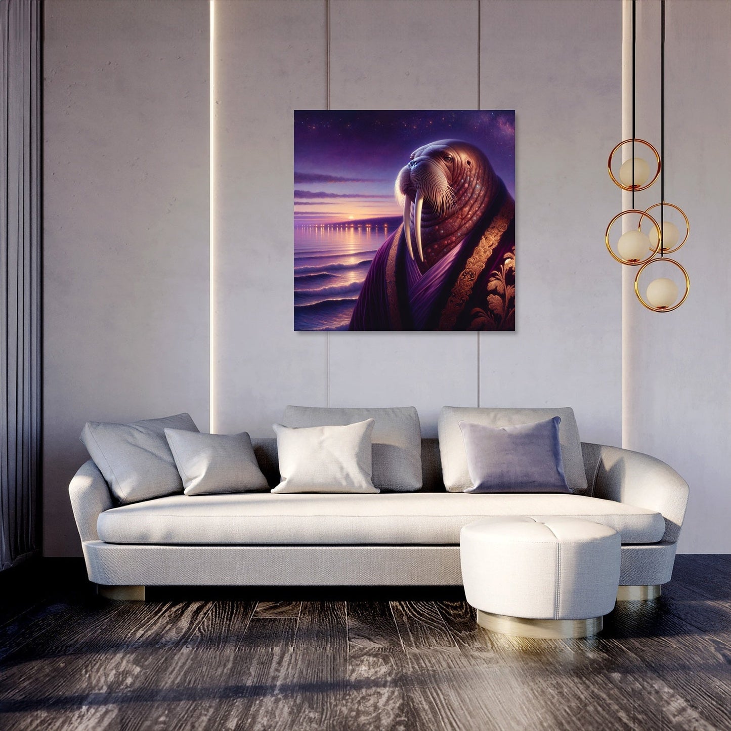 Regal Walrus Dusk Seascape Canvas