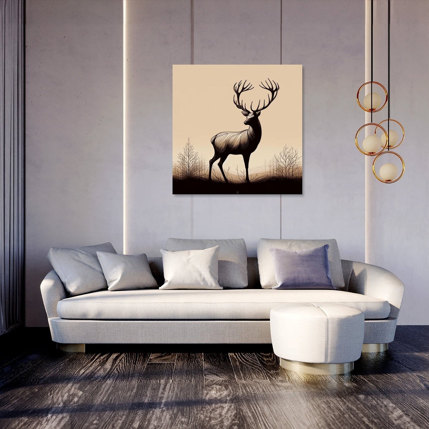 Noble Stag Silhouette Canvas