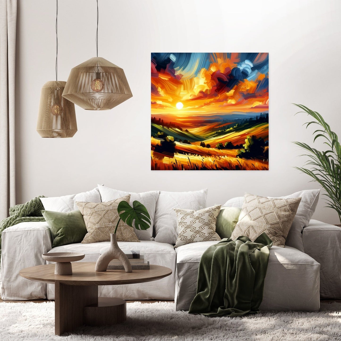 Radiant Sunset Hills Canvas