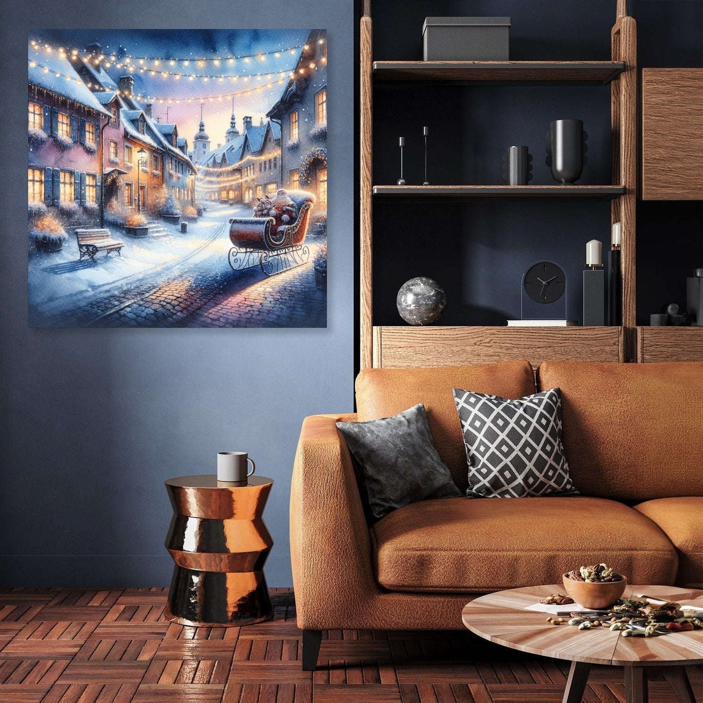 Melancholic Winter's Reflection Canvas