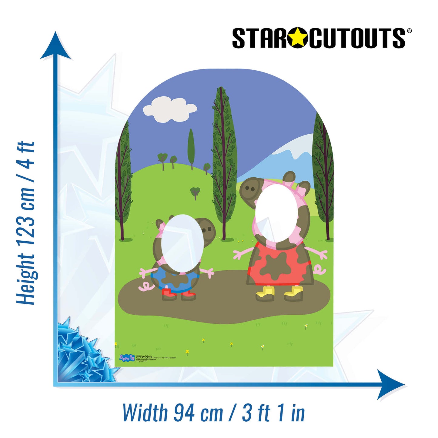 SC822 Peppa Pig Stand-In Muddy Puddle (Child Sized) Cardboard Cut Out Height 123cm