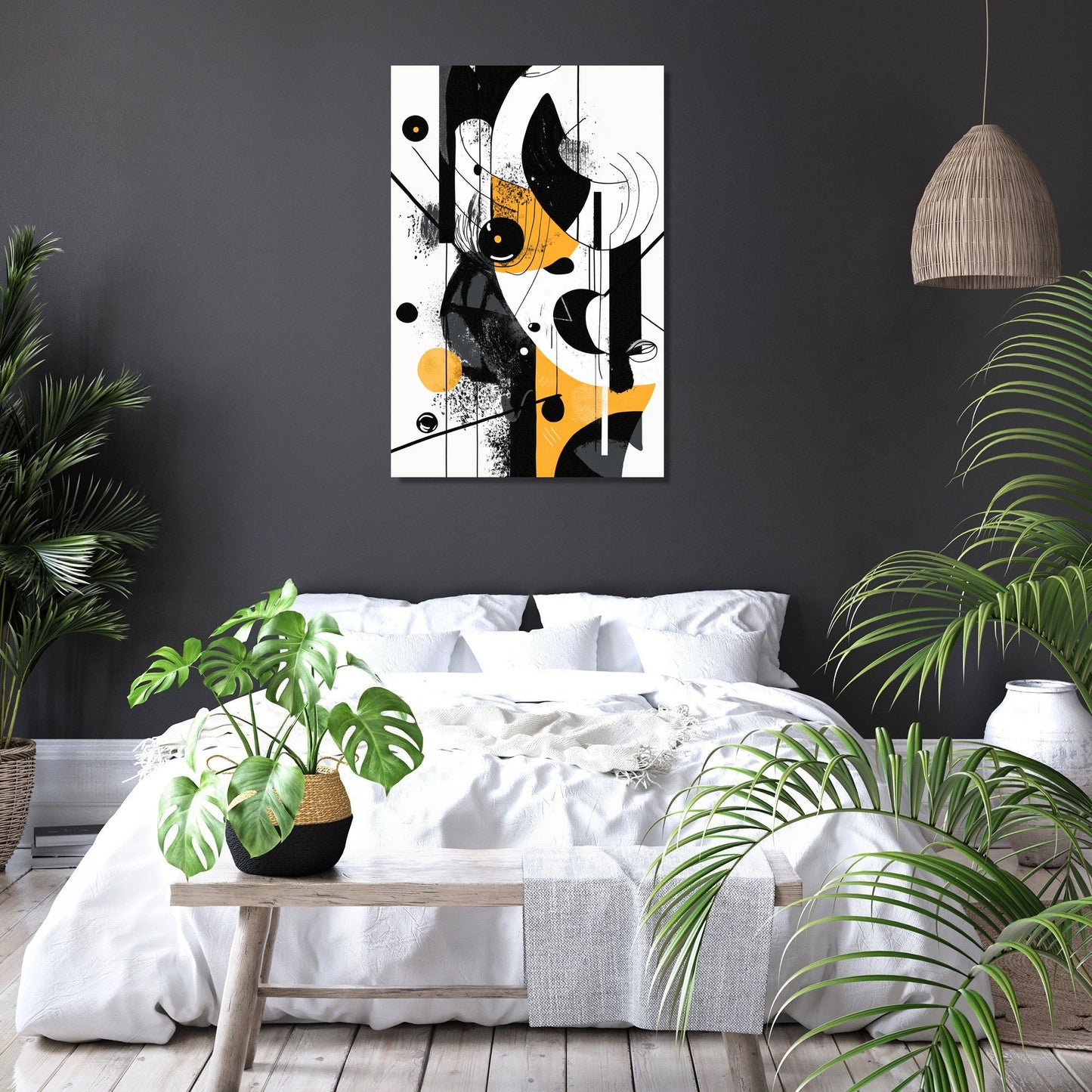 Monochrome Whimsy Canvas