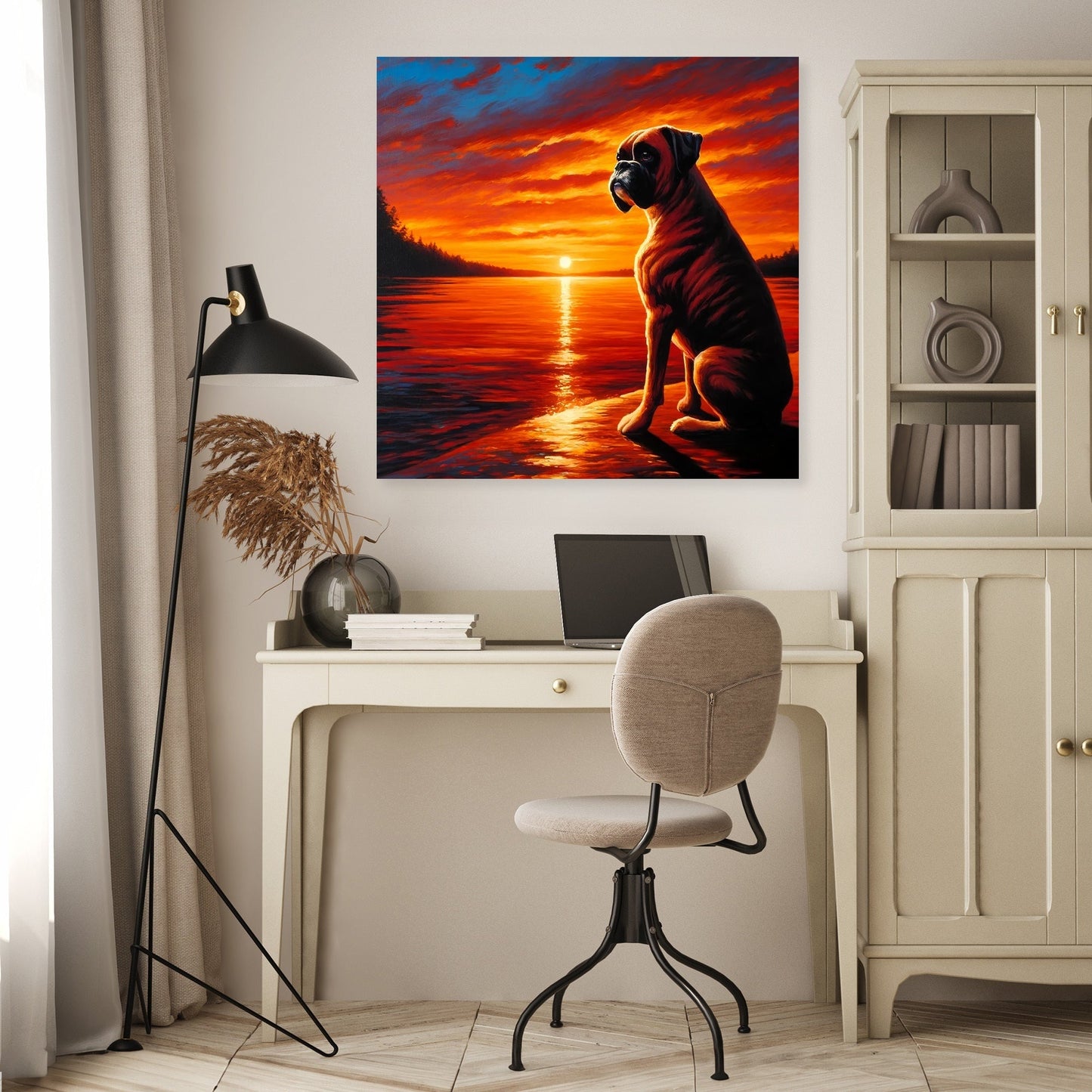 Sunset Serenity Boxer Reflections Canvas