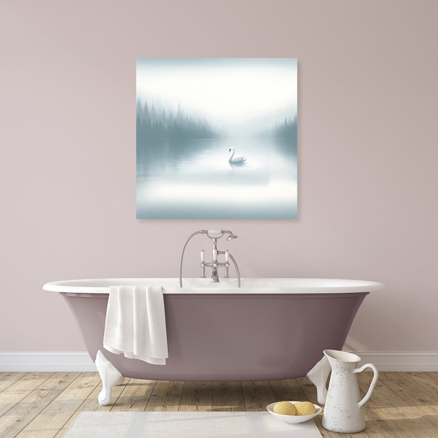 Serene Swan Lake Canvas