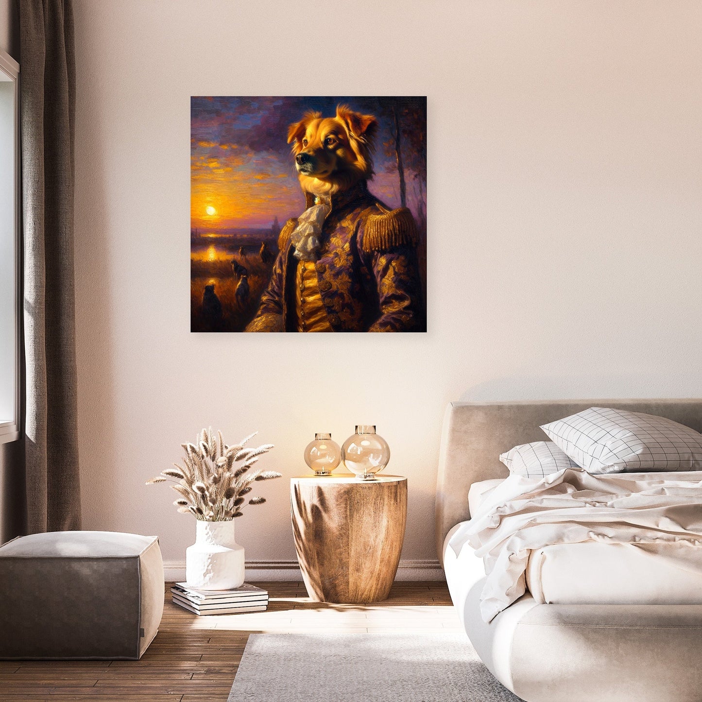 Regal Canine Sunset Majesty Canvas