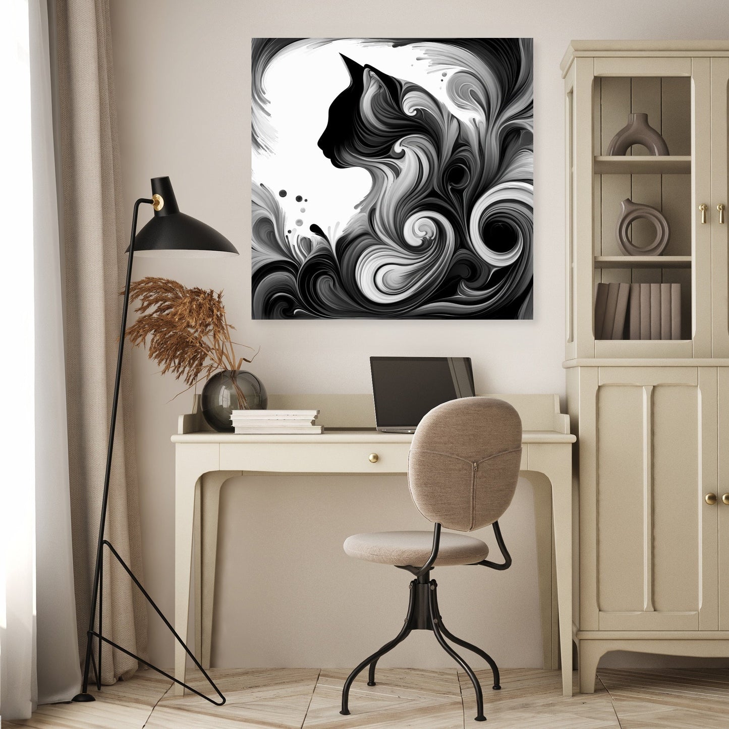 Whispering Cat Shadows Canvas