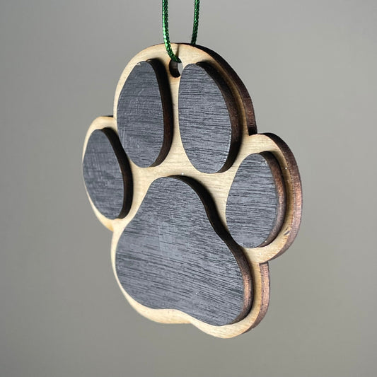 Dog Paw Print Bauble - Handmade Ornament by Curious Rabbit ®