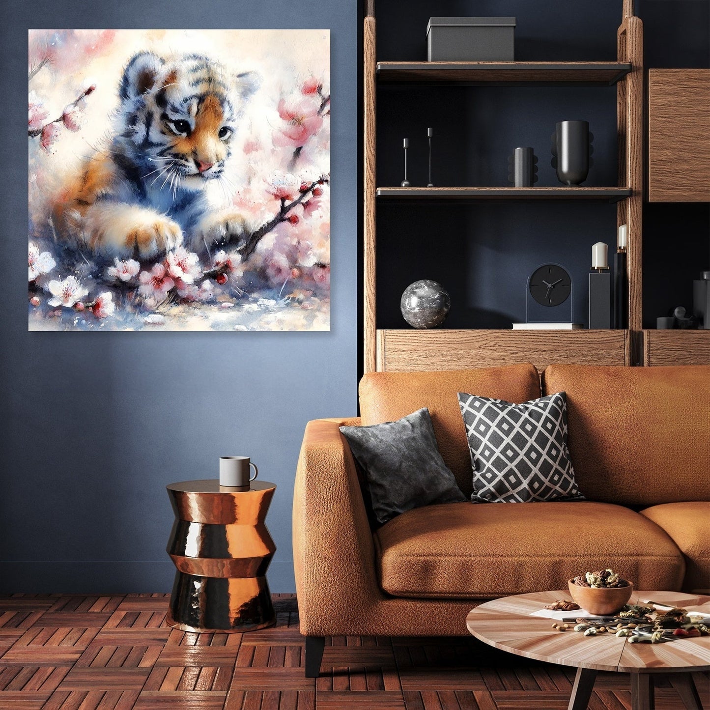 Spring Blossom Tiger Canvas