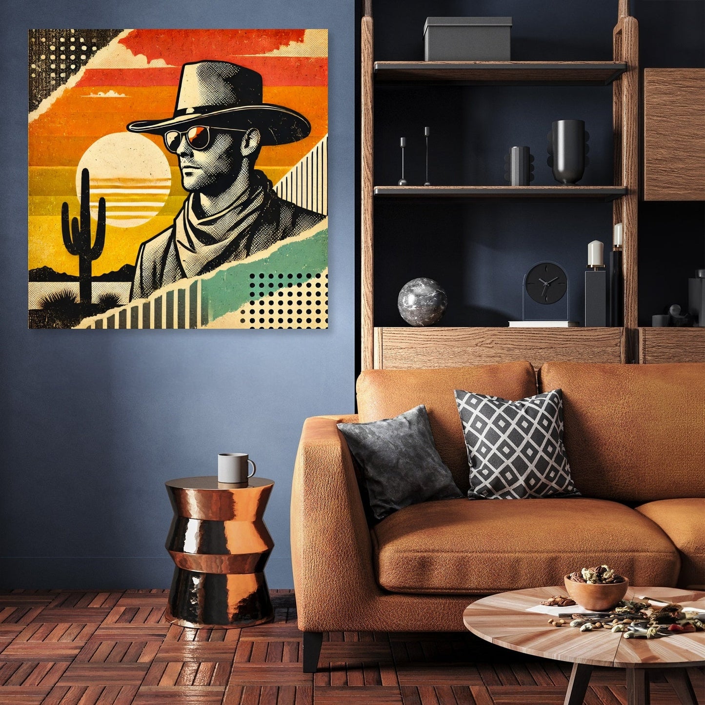 Desert Sunset Cowboy Canvas