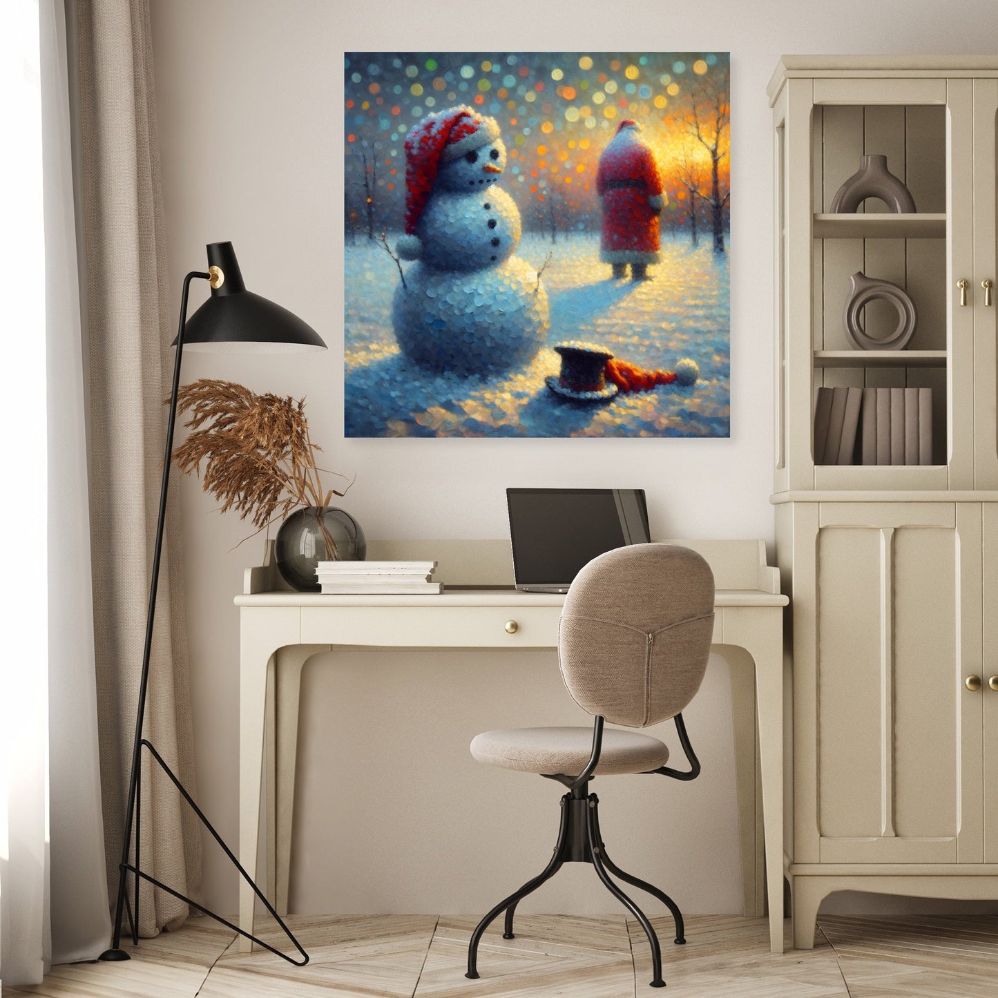Snowman's Twilight Solitude Canvas