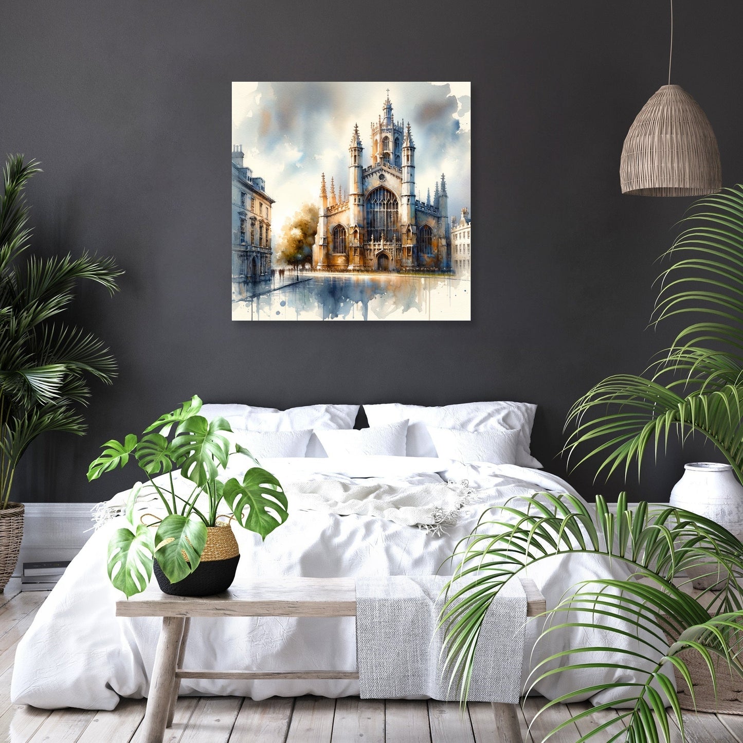 Cambridge St Mary's Watercolor Whisper Canvas