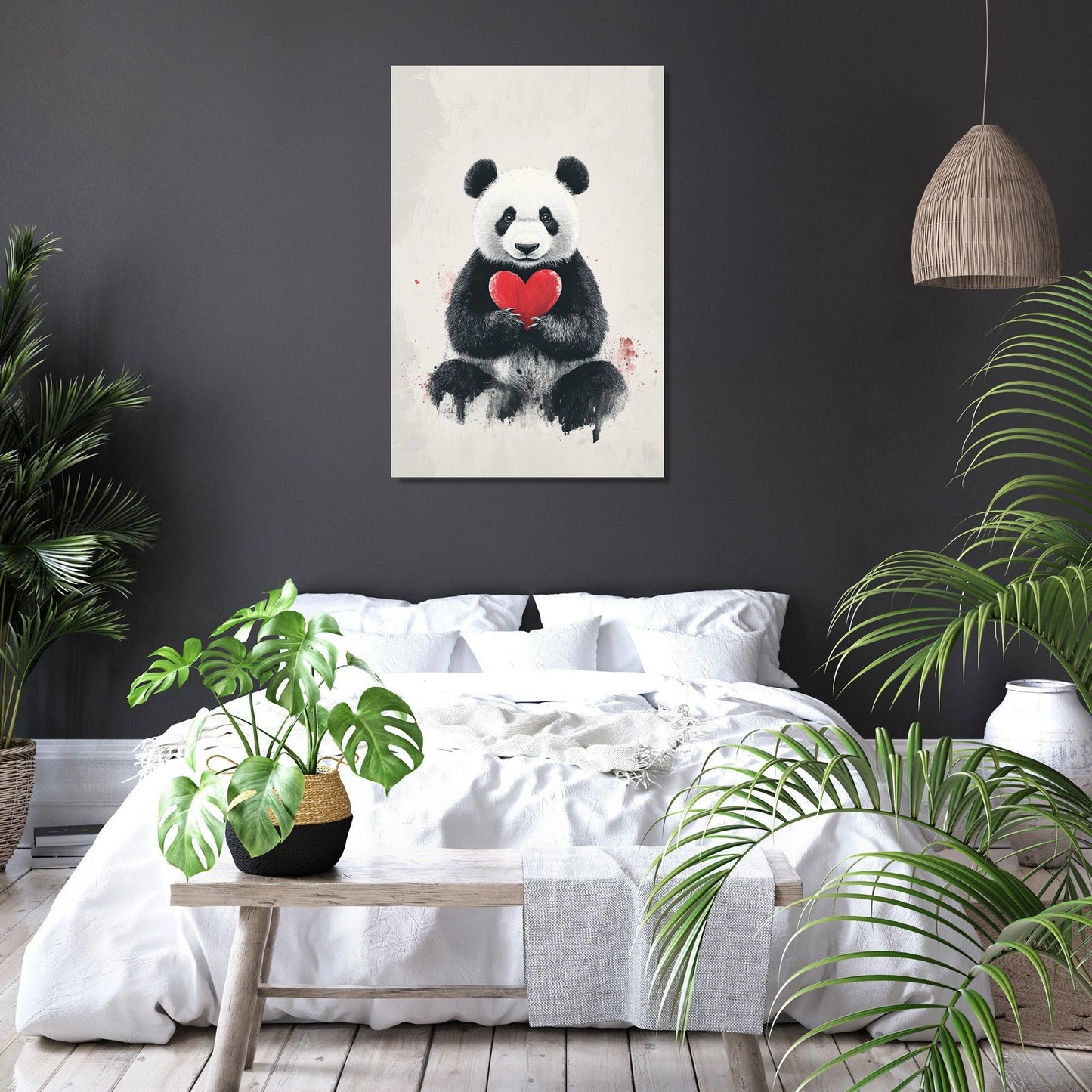 Panda Heart Canvas