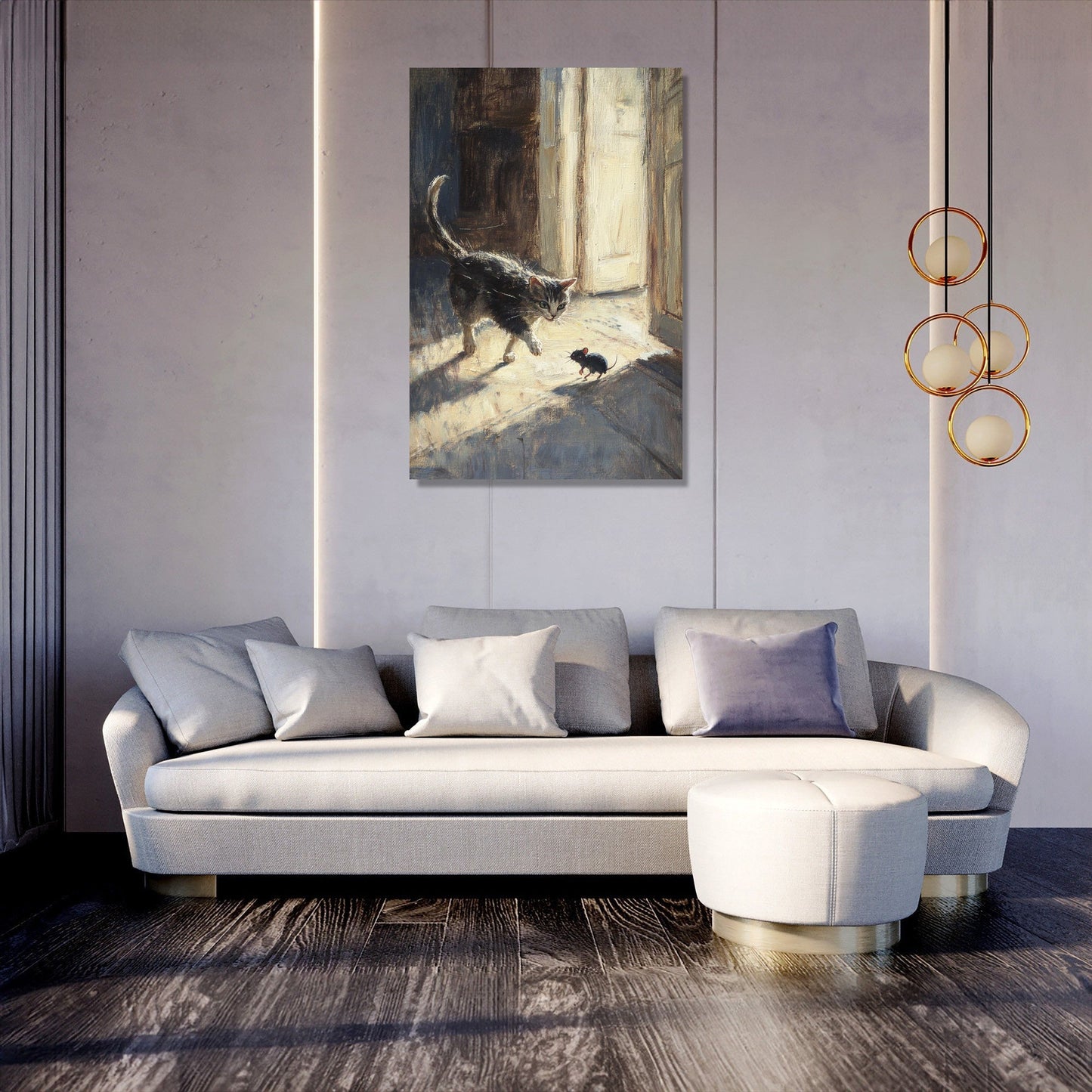 Cat and Mouse Chase Canvas