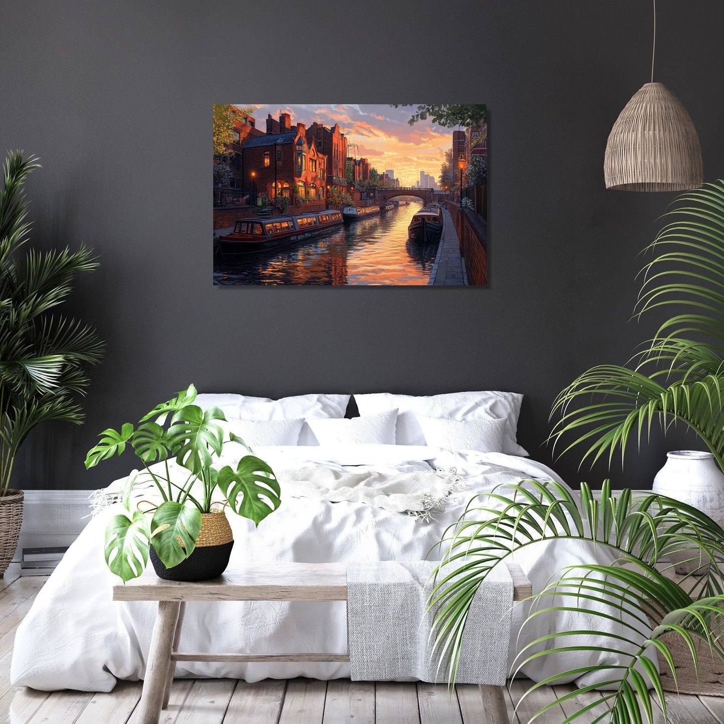 Birmingham Canal Sunset Harmony Canvas