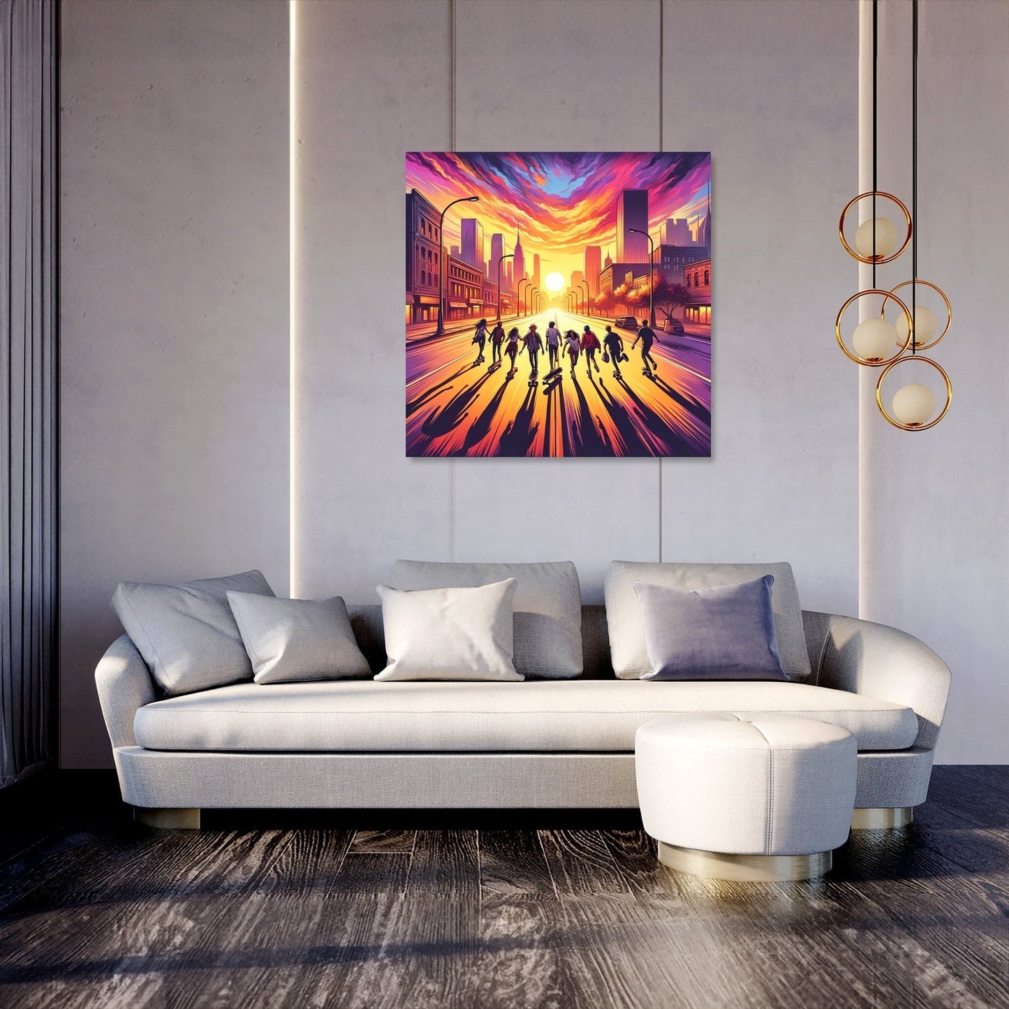Golden Hour Skateboard Summer Canvas