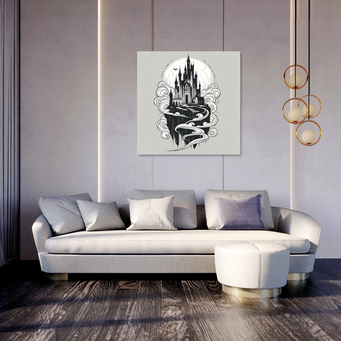 Misty Gothic Castle Canvas