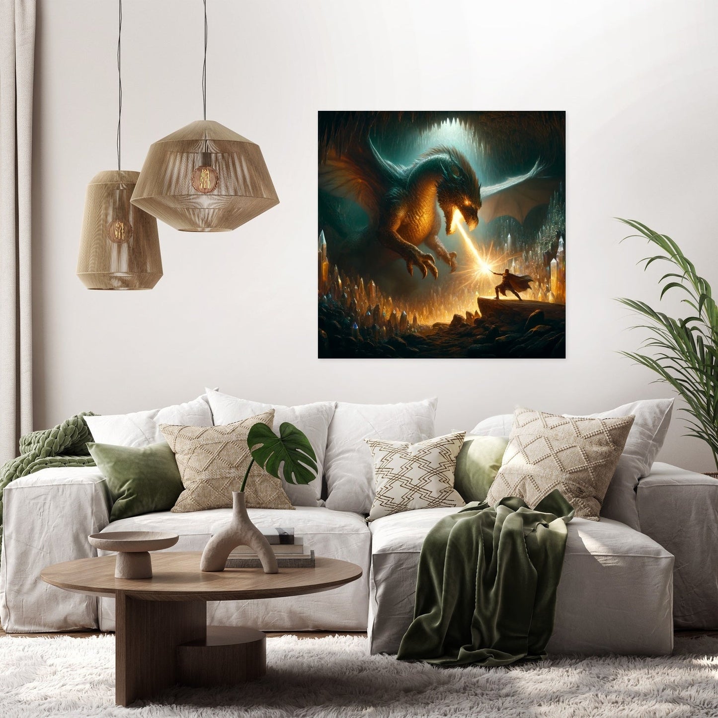 Hero at the Dragon's Lair Canvas