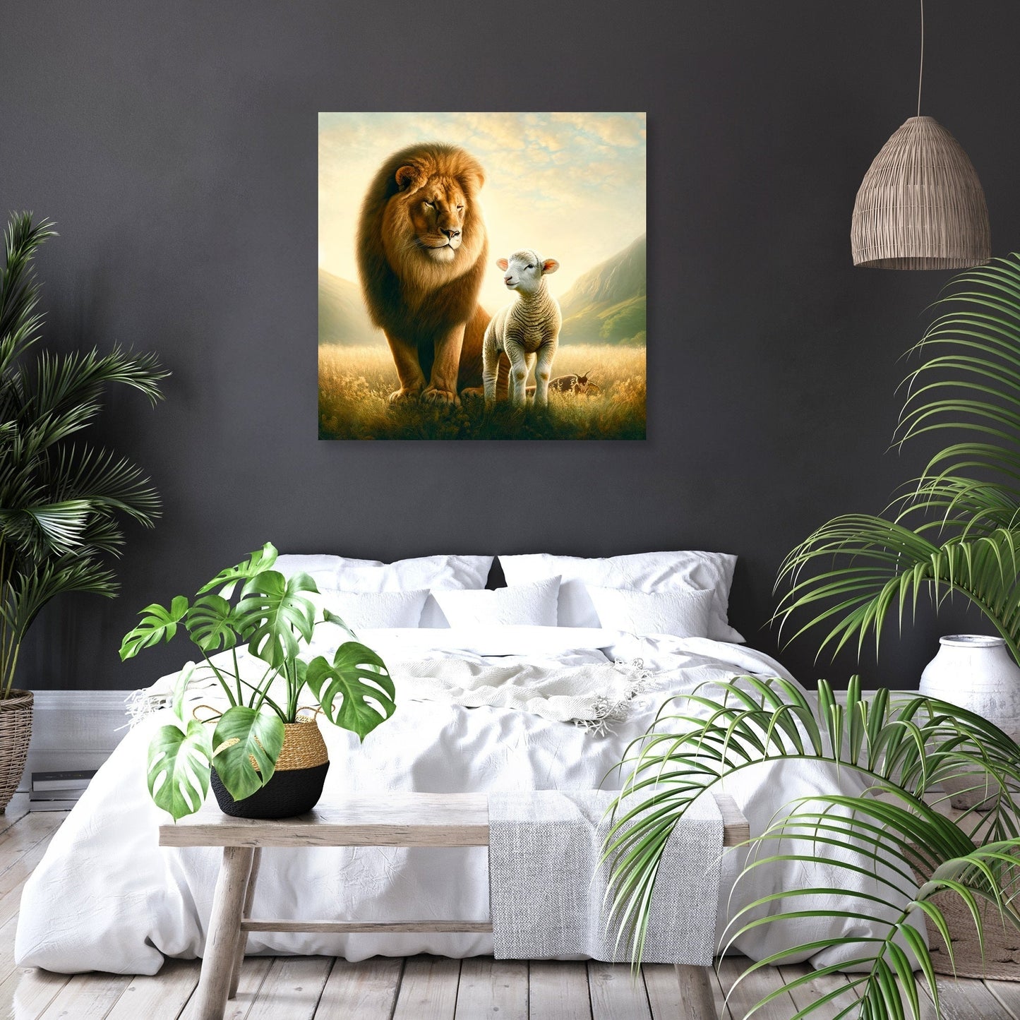 Sheep and Lion Harmony Canvas