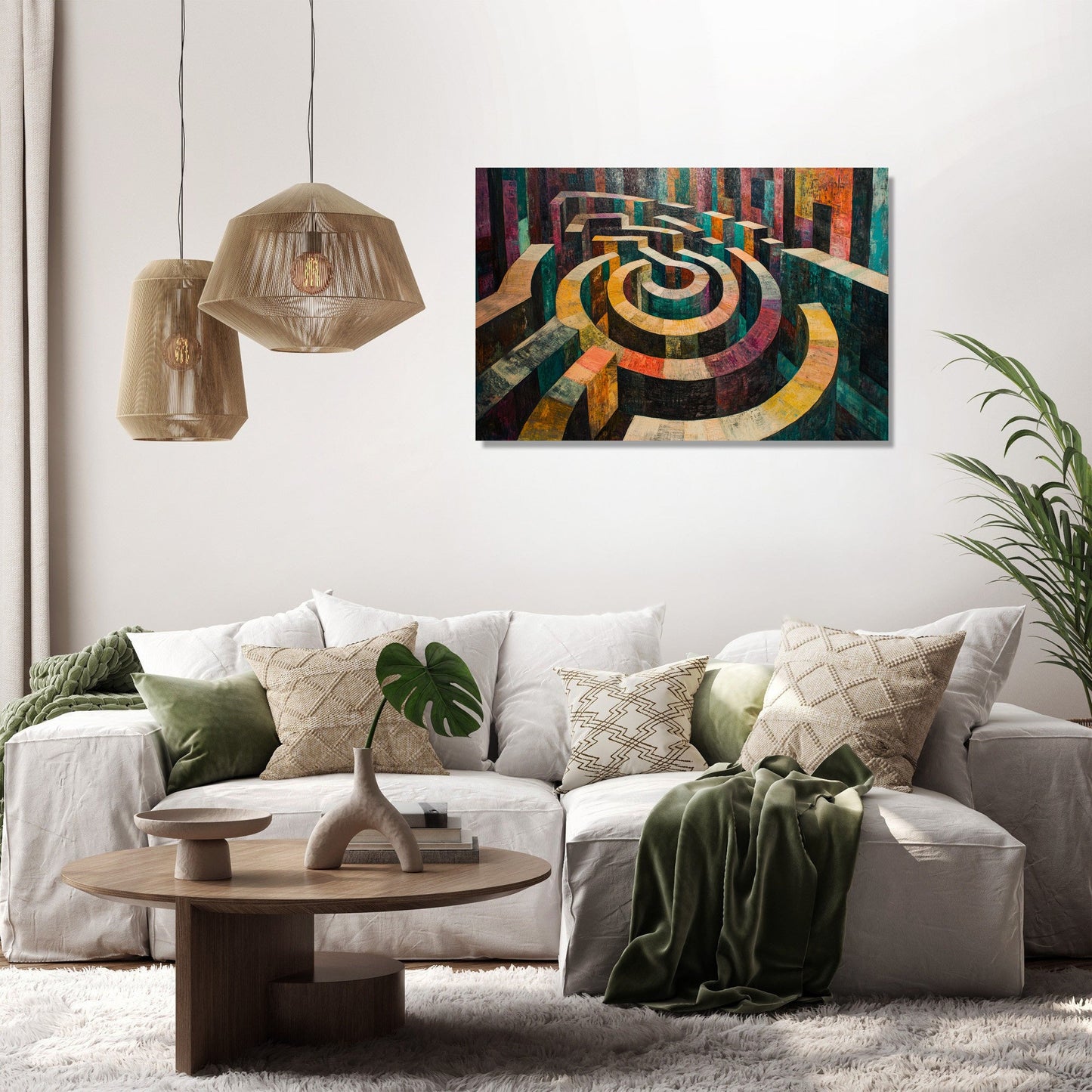 Geometric Labyrinth Canvas