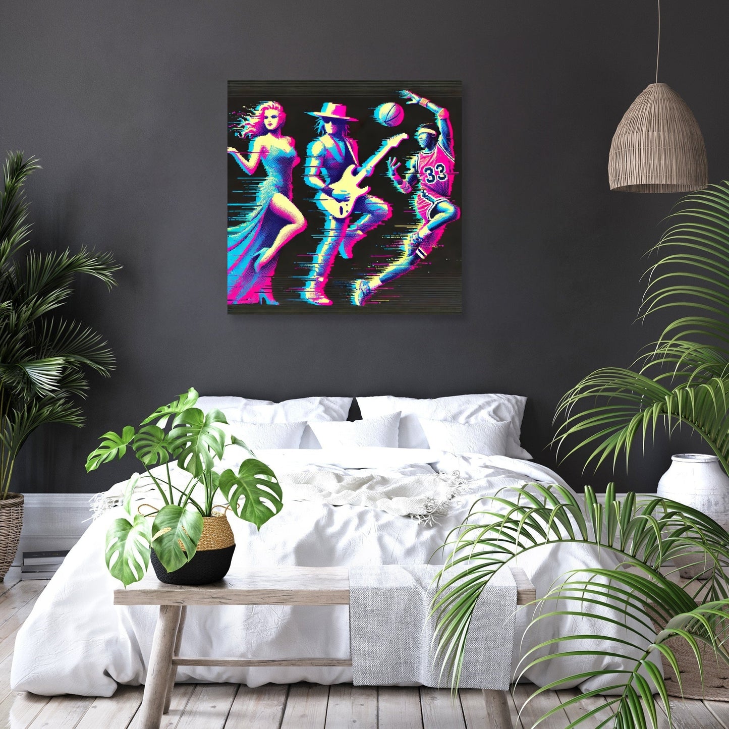 Glitch Icon Silhouette Canvas