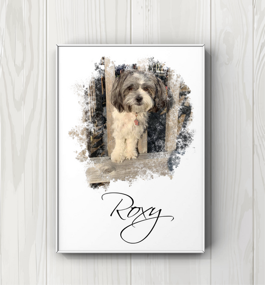 Personalised Pet dog print In memory