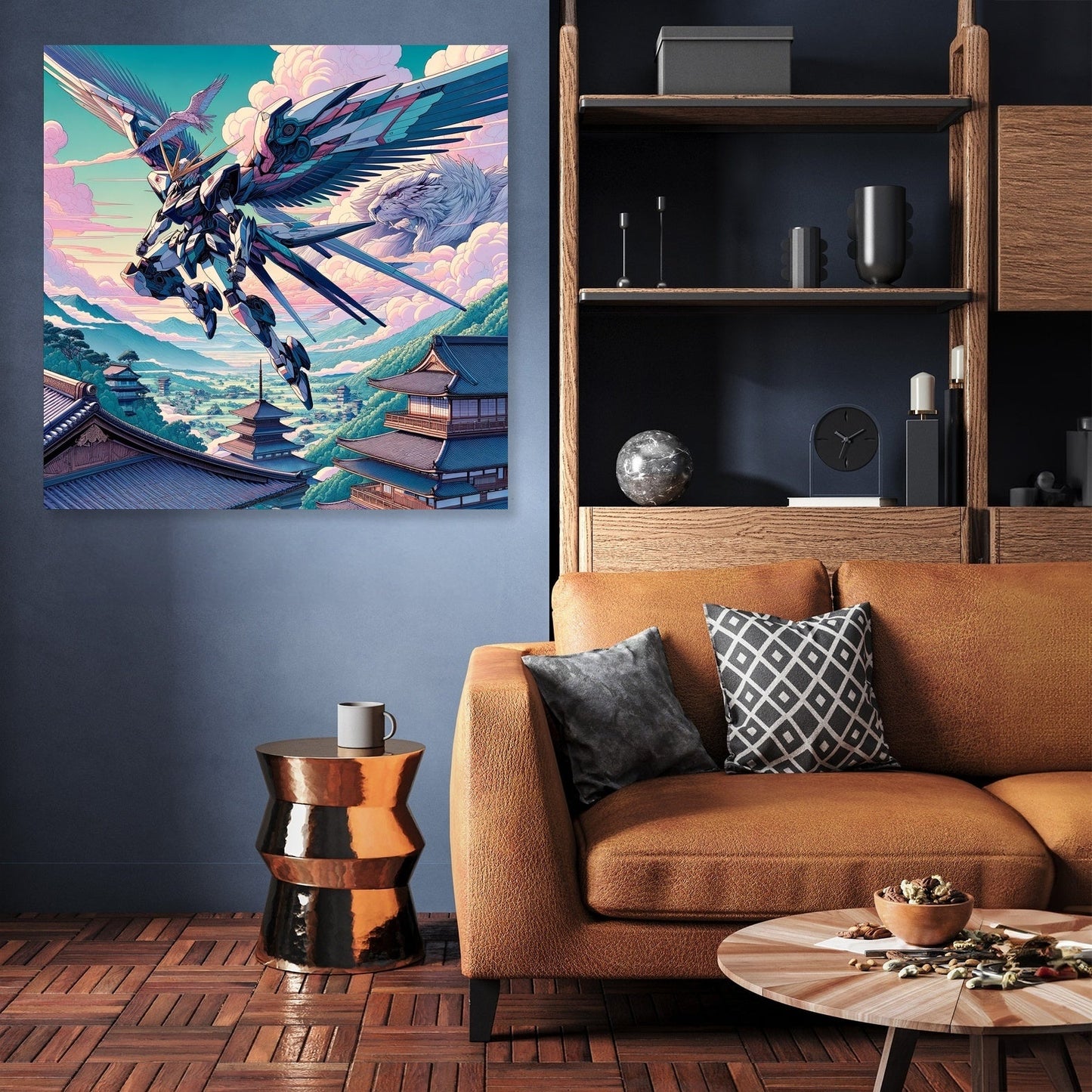 Skybound Mecha Warrior Canvas