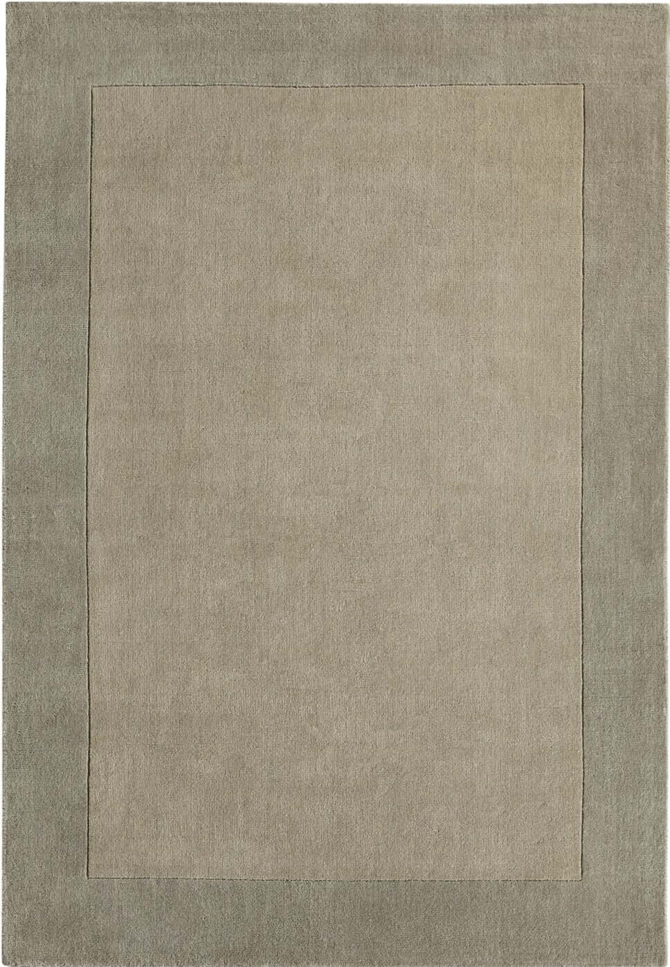 Bordered Taupe Wool Rug