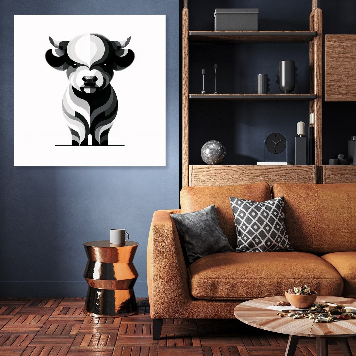 Cute Highland Silhouette Canvas