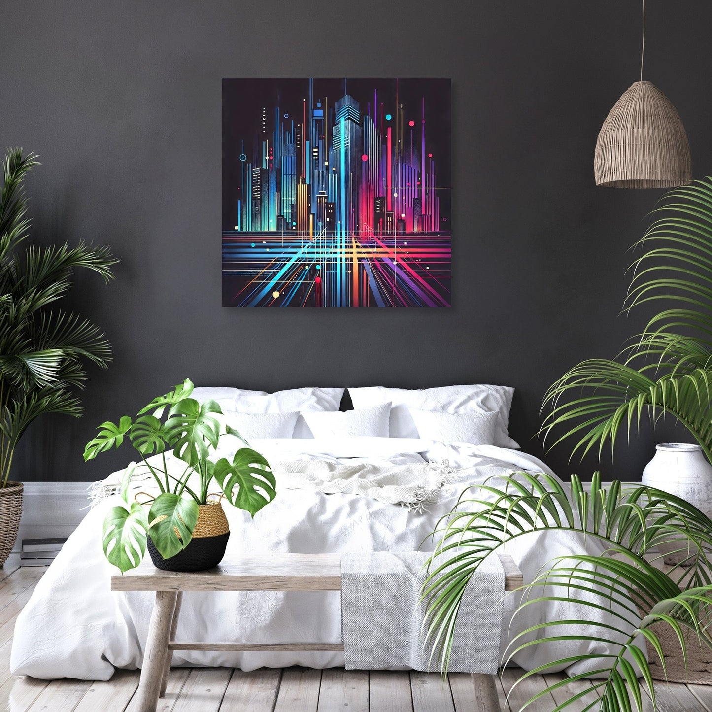 Neon City Pulse Canvas
